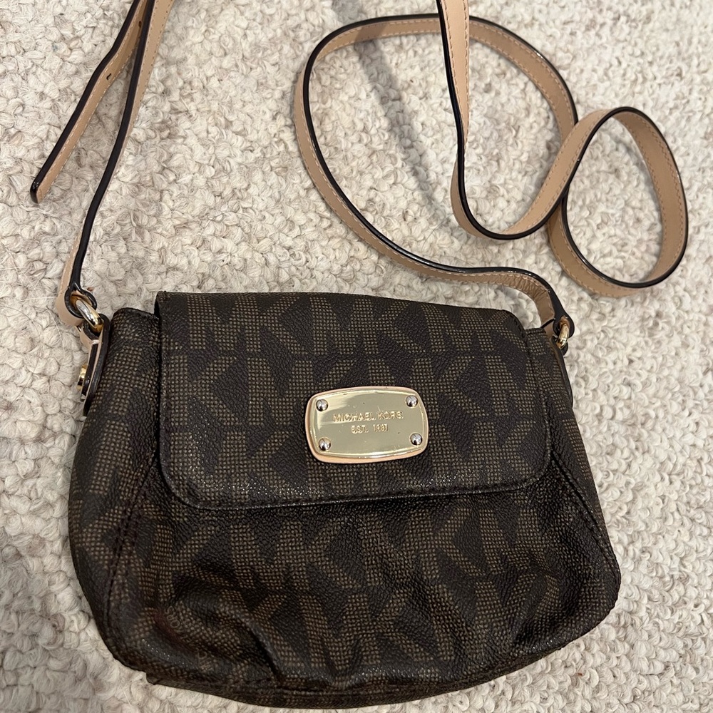 Michael Kors Leather Crossbody Monogram